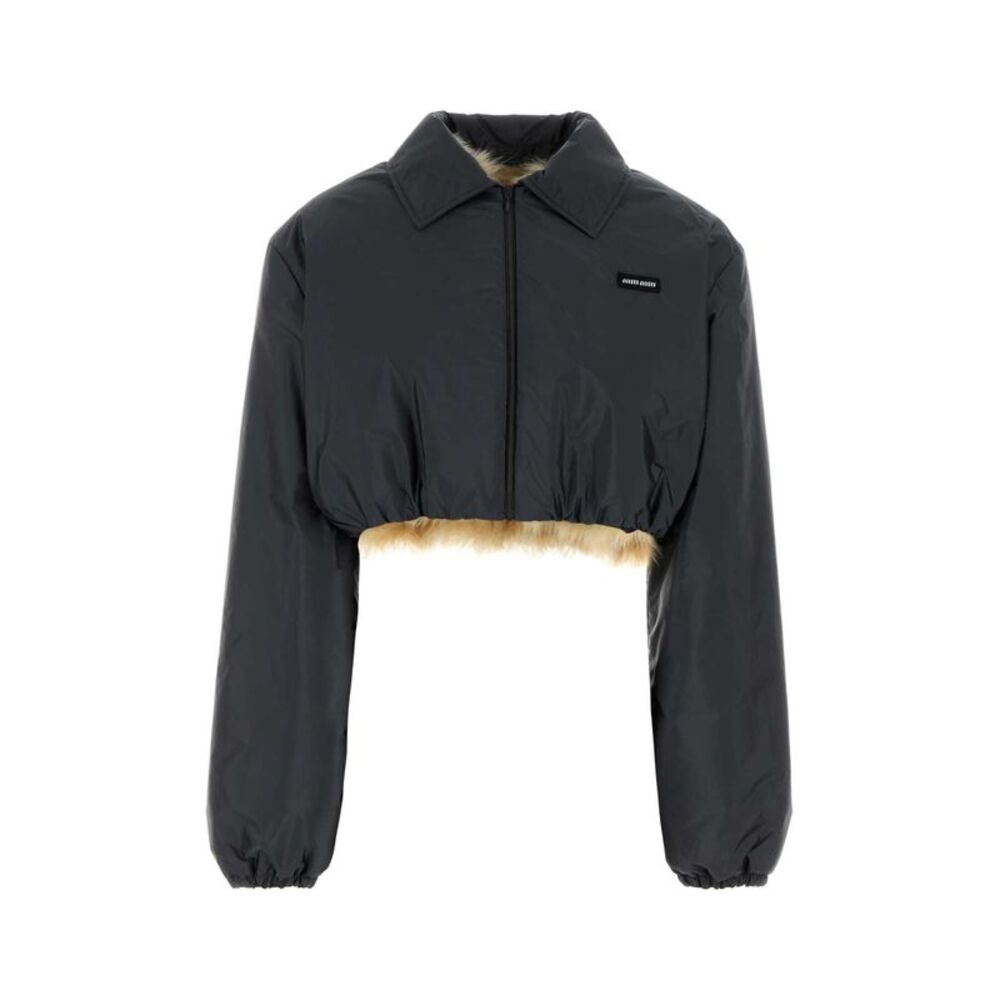 Miu Miu Women Graphite Nylon Jacket